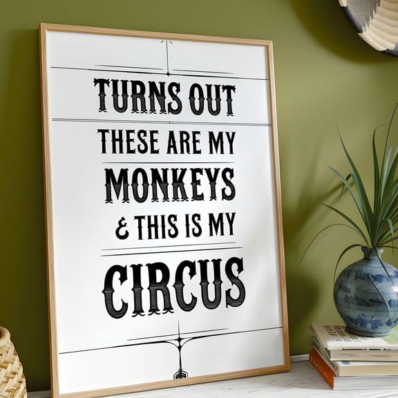 Kna Prints - 1 Pc Poster My Monkeys & Circus D Poster - Funny Wall Art - Ready To Hang Home Decor, UNFRAMED-8x12
