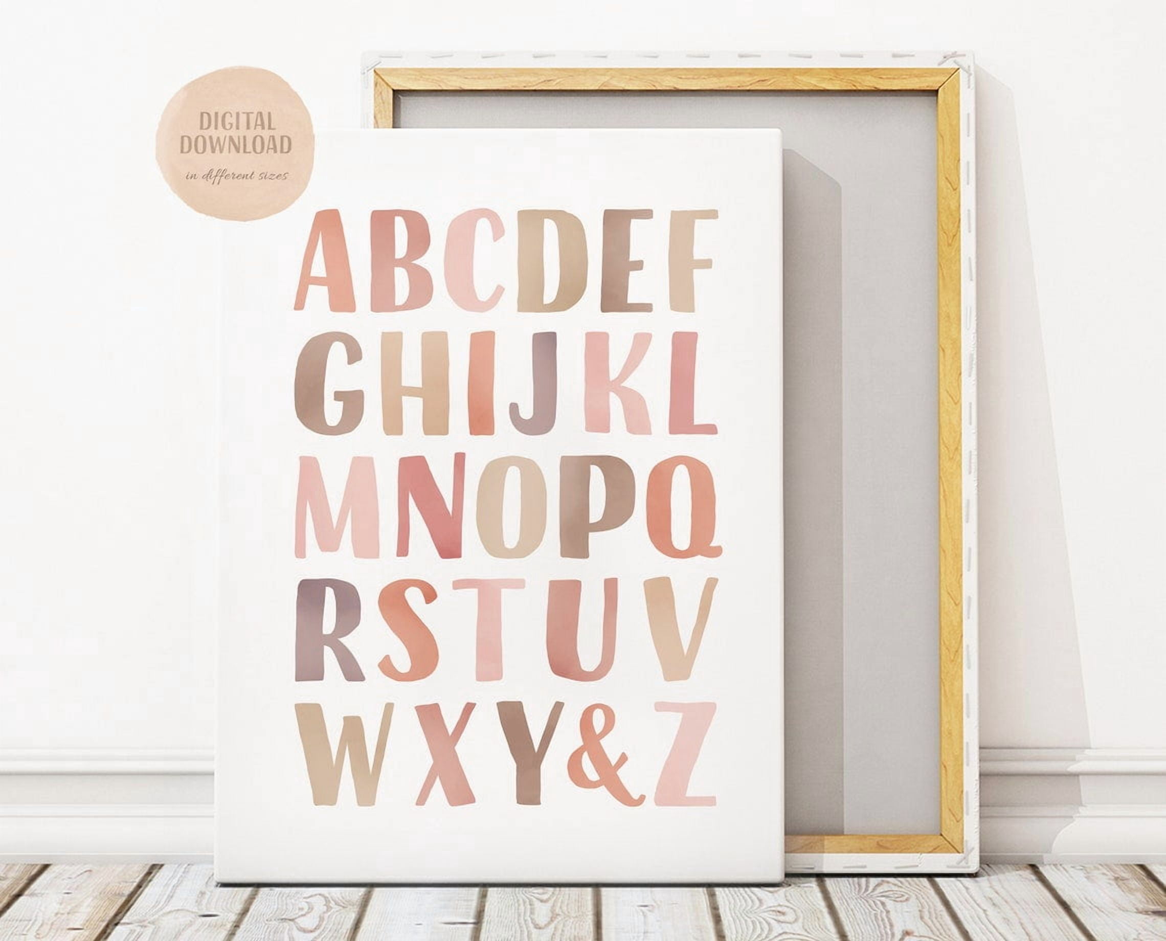 Kna Prints - 1 Pc Poster Neutral Alphabet , Watercolour Alphabet, Abc ...