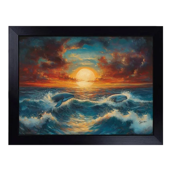 Kna Prints - 1 Pc Poster Ocean Scene At Sunset, UNFRAMED-16x24