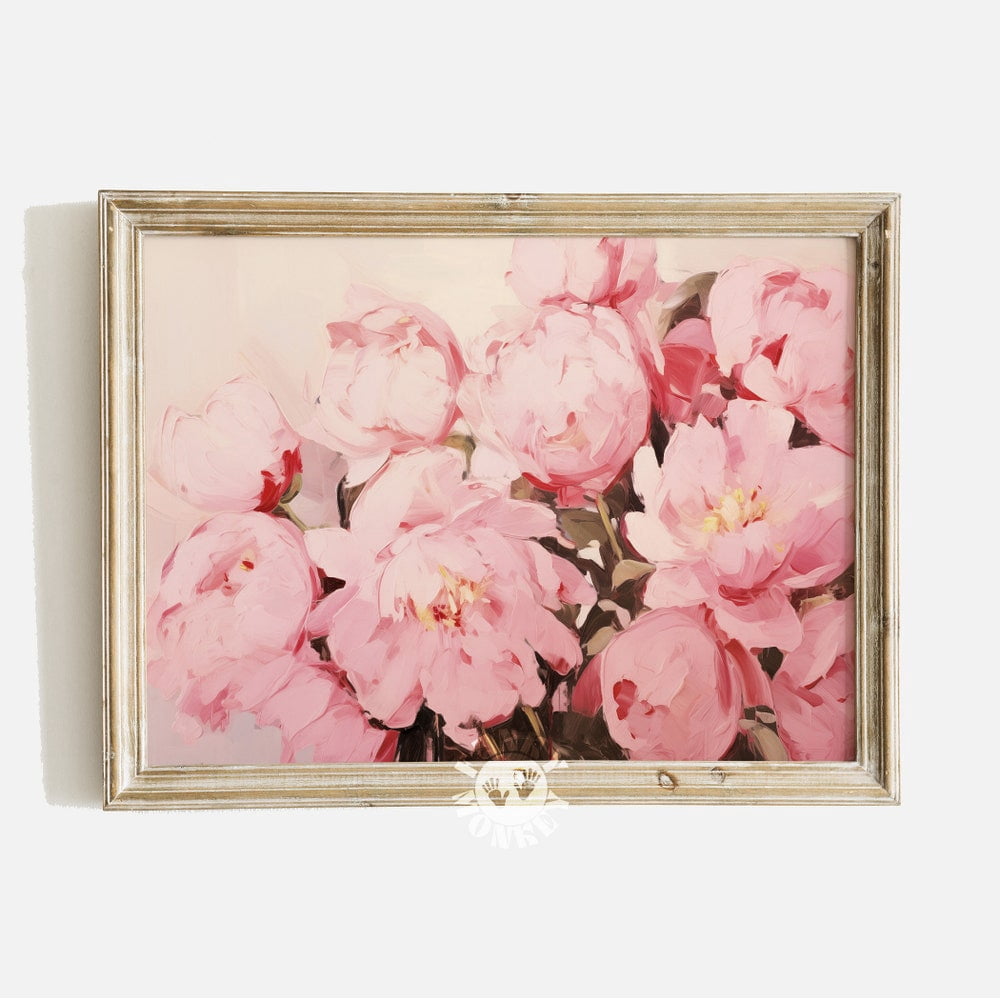 Kna Prints - 1 Pc Poster Peonies Art Print, Pink Abstract Flowers ...