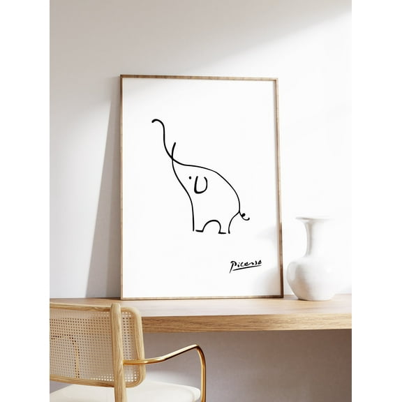 Kna Prints - 1 Pc Poster Picasso Line Art , Elephant, Picasso Minimalist Print, Wall Art Decor, Animal Art, Animal , Animal Print, Gift, A1/A2/A3/A4, UNFRAMED-8x12