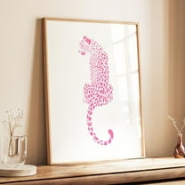 Kna Prints - 1 Pc Poster Pink Leopard Wall Art Print, Cheetah Poster, Preppy Wall Art, Trendy Maximalist Wall Art Pink Leopard Prints Animal Art Print Dopamine Decor, UNFRAMED-8x12