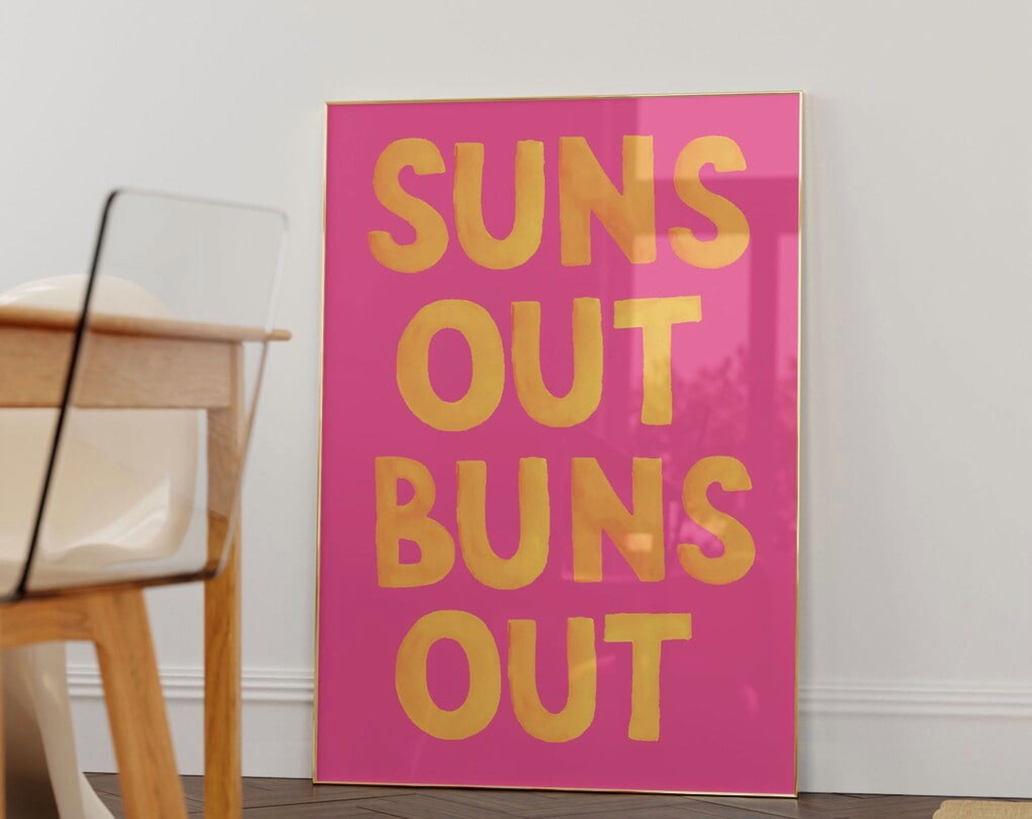 Kna Prints - 1 Pc Poster Pink Summer Print, Mid Century Print ...