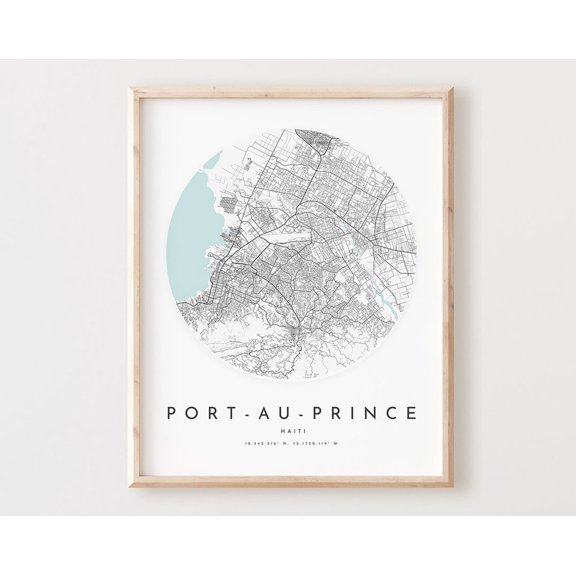 Kna Prints - 1 Pc Poster Port-Au-Prince Map Print, Port-Au-Prince Map City Wall Art, Port-Au-Prince Road Map, Port-Au-Prince Print Street Map Decor, L154V4, UNFRAMED-12x18