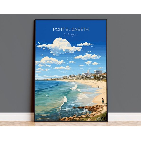 Kna Prints - 1 Pc Poster Port Elizabeth Travel , Travel Print Of Port Elizabeth, Port Elizabeth Art Lovers Gift, South Africa Gift, Wall Art Print, UNFRAMED-8x12