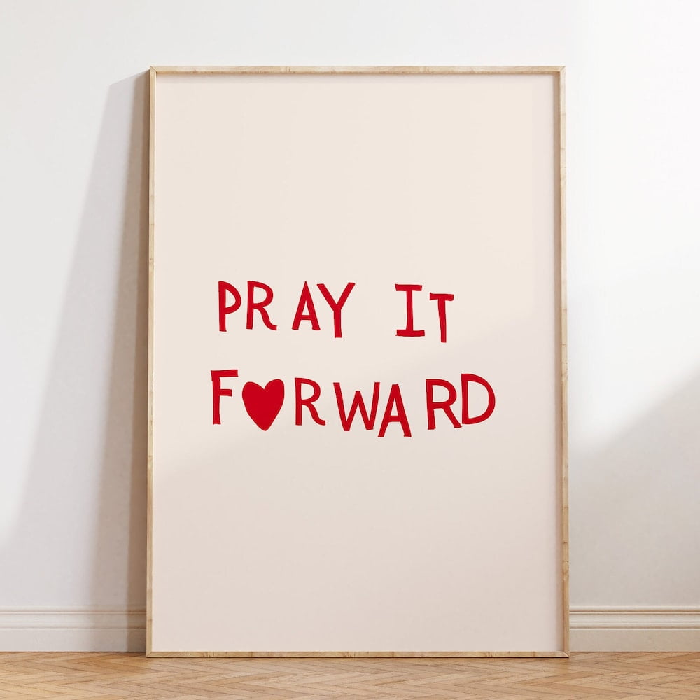Kna Prints - 1 Pc Poster Pray It Forward Print Cute Heart Poster Simple ...