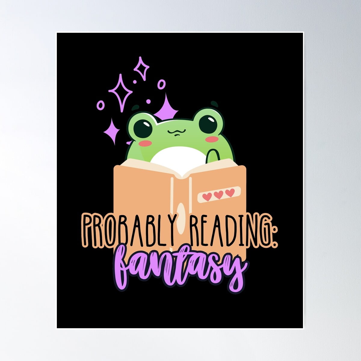 Kna Prints - 1 Pc Poster Probably Reading Fantasy. Reading Frog ...