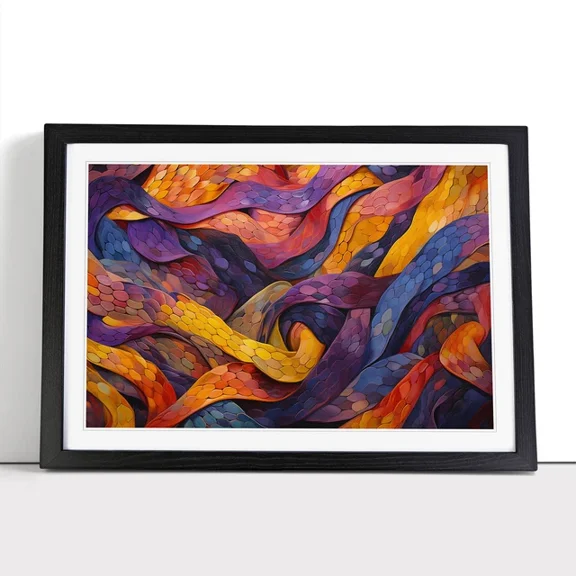 Kna Prints - 1 Pc Poster Python Snake Colour Field Wall Art Poster Painting, UNFRAMED-8x12