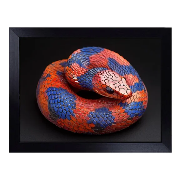 Kna Prints - 1 Pc Poster Python Snake Illustrated, UNFRAMED-12x18