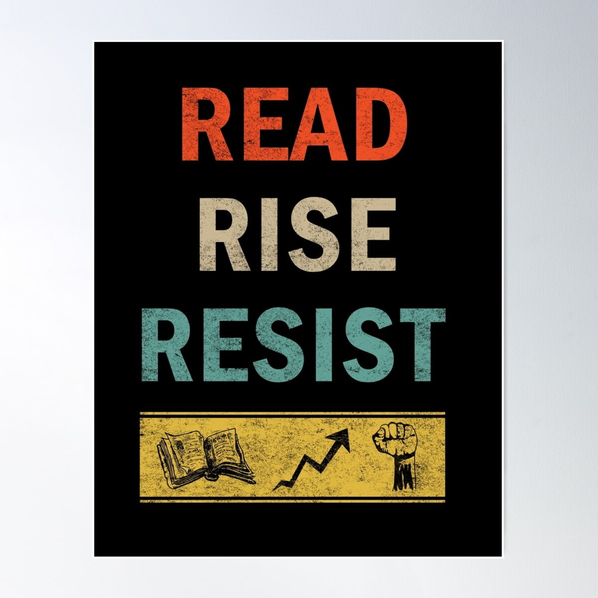 Kna Prints - 1 Pc Poster Read Rise Resist Vintage, UNFRAMED-8x12 ...