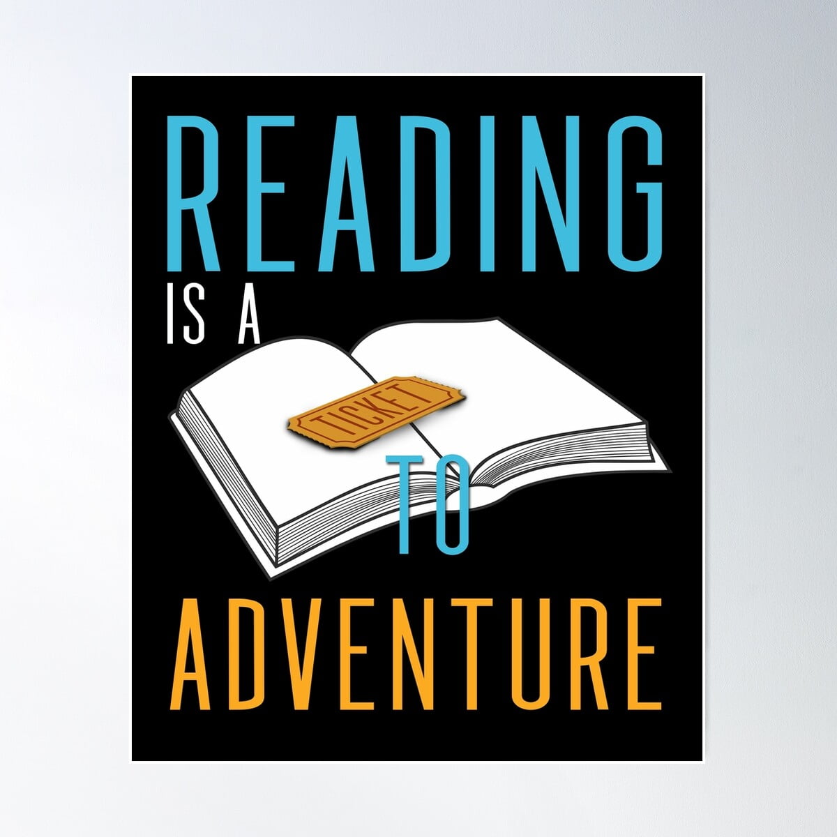 Kna Prints - 1 Pc Poster Reading Adventure Library Student Teacher Book ...