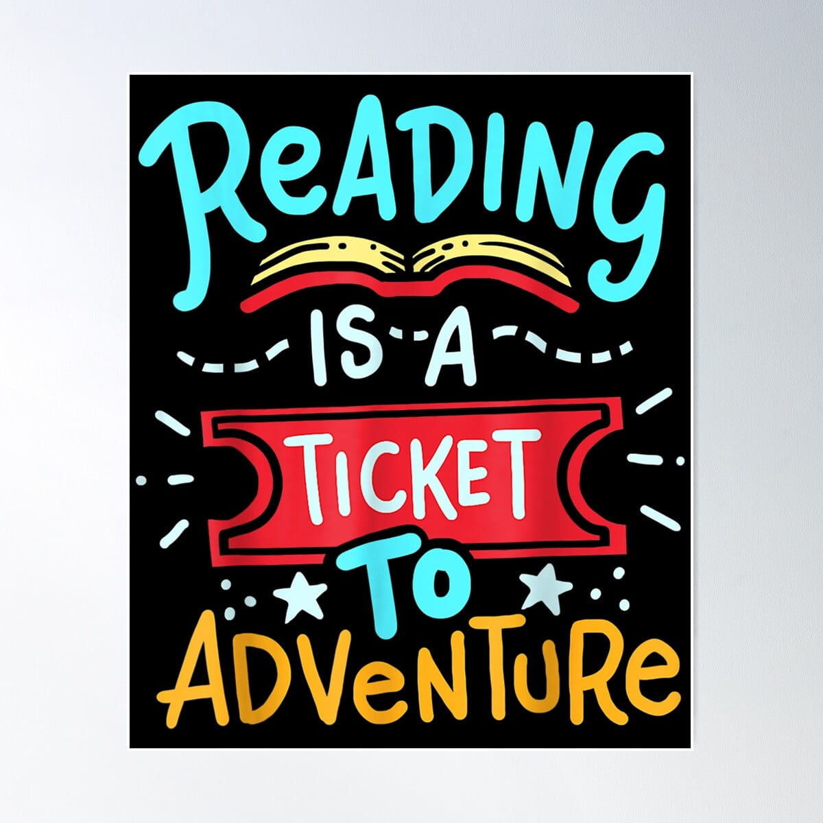 Kna Prints - 1 Pc Poster Reading Adventure Student Teacher Book ...