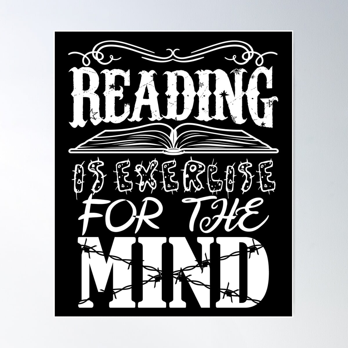 Kna Prints - 1 Pc Poster Reading Is Exercise For The Mind, UNFRAMED ...