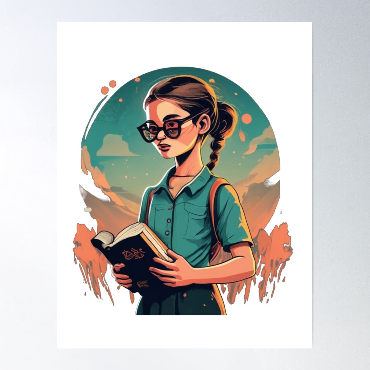 Kna Prints - 1 Pc Poster Reading Wisdom Books Girl 7 Colection ...