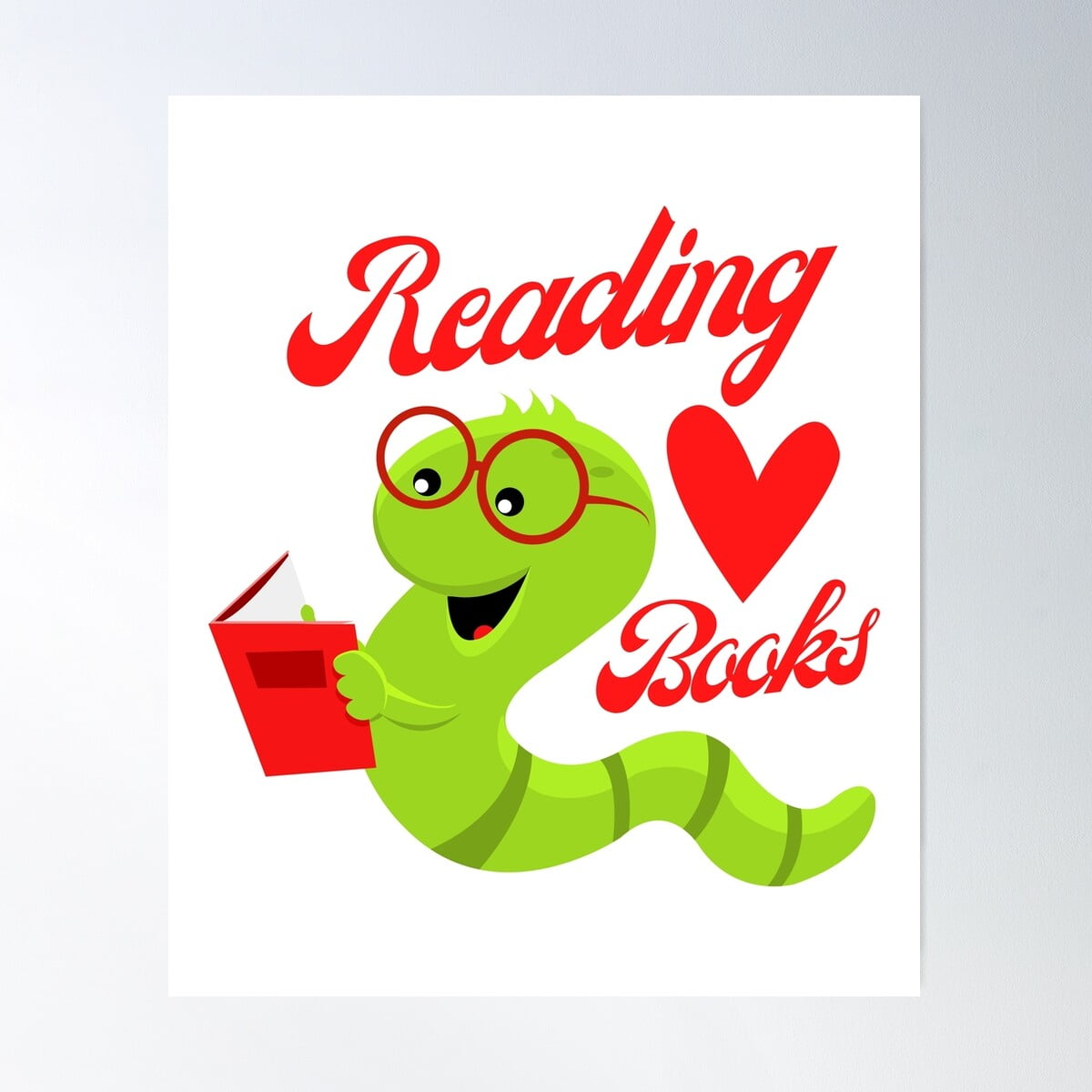 Kna Prints - 1 Pc Poster Reading With Love For Reading Addicts -I Love ...