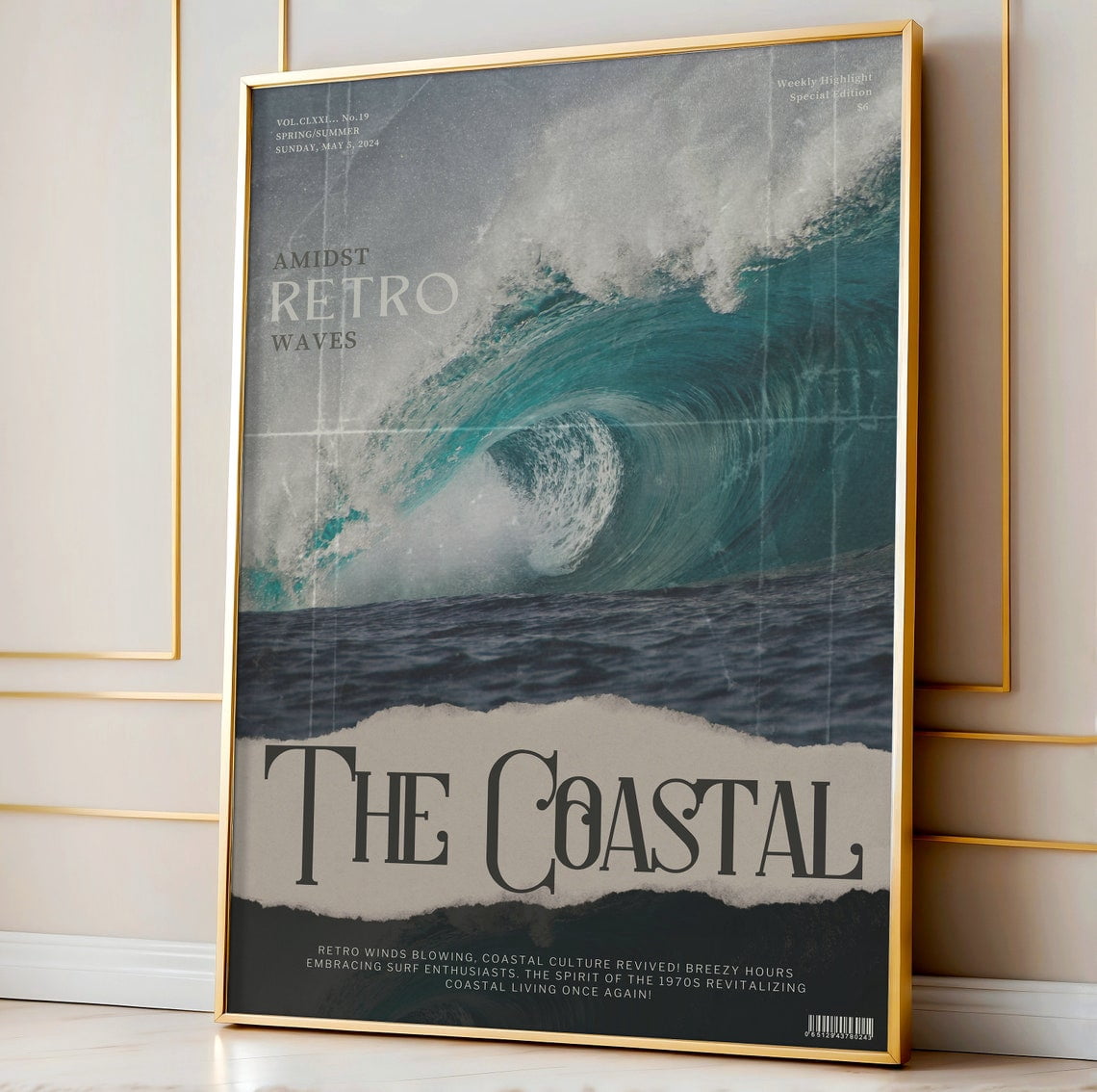 Kna Prints - 1 Pc Poster Retro Coastal Art Surf Magazine Print Surf Up ...