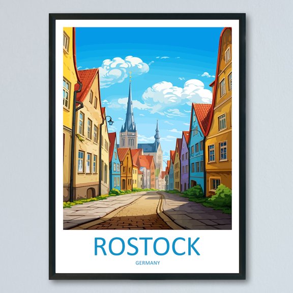 Kna Prints - 1 Pc Poster Rostock Travel Wall Art Rostock Wall Hanging Home Decor Rostock Gift Art Lovers Wall Art Rostock Germany, UNFRAMED-8x12