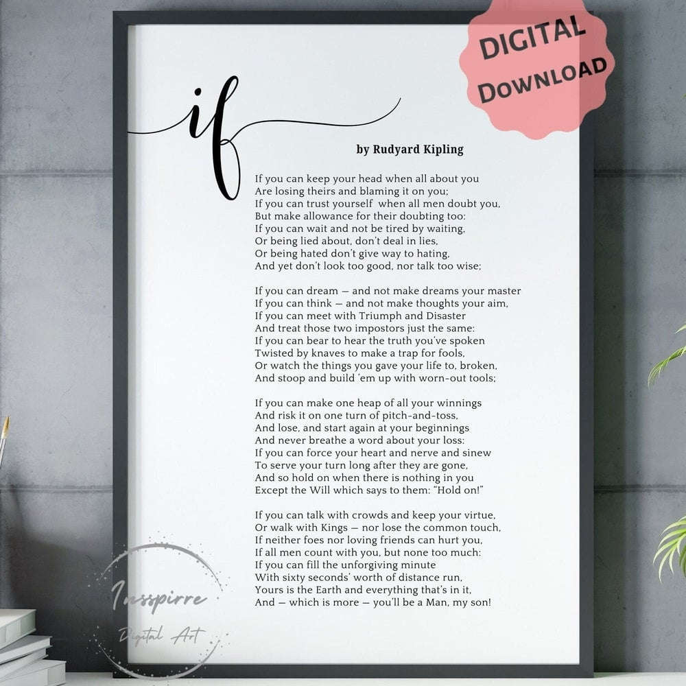 Kna Prints 1 Pc Poster If By Rudyard Kipling Printable Poetry Wall kna-prints-1-pc-poster-if-by-rudyard-kipling-printable-poetry-wall