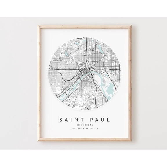 Kna Prints - 1 Pc Poster Saint Paul Map Print, Saint Paul Map City Wall Art, Mn Road Map, Minnesota Print Street Map Decor, Office Gift, L503V4, UNFRAMED-8x12