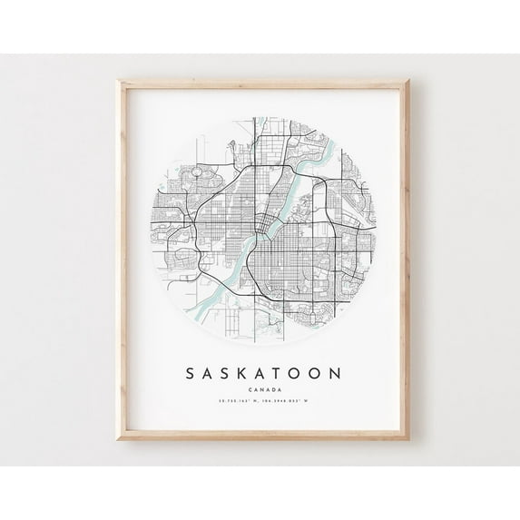 Kna Prints - 1 Pc Poster Saskatoon Map Print, Saskatoon Map City Wall Art, Saskatoon Road Map, Saskatoon Print Street Map Decor, Office Gift, L616V4, UNFRAMED-8x12