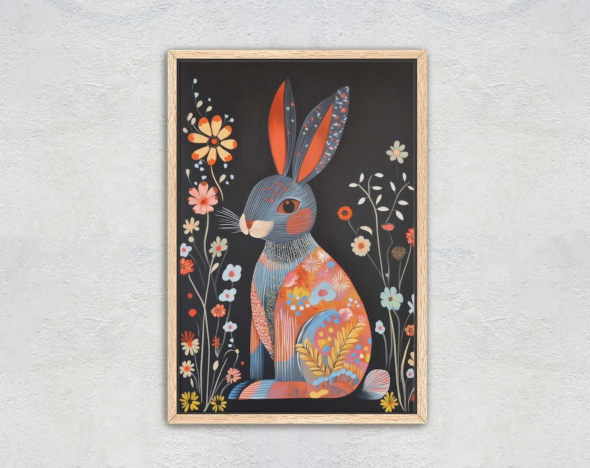 Kna Prints - 1 Pc Poster Scandinavian Rabbit, Folk Art, Celestial Art ...