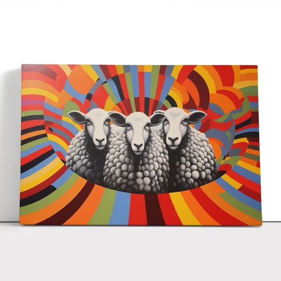Kna Prints - 1 Pc Poster Sheep Op Wall Art Poster Home Decor, UNFRAMED-24x36