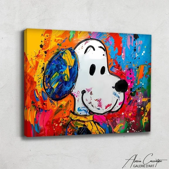 Kna Prints - 1 Pc Poster Snoopy Wall Decor Pop Art Abstract Large Kids Bedroom Decor, UNFRAMED-8x12