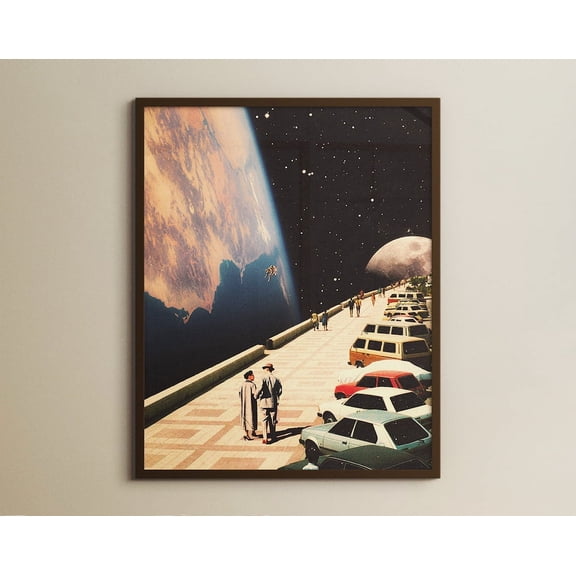 Kna Prints - 1 Pc Poster Space Promenade Futuristic Space Wall Art, Vintage Sci-Fi Art Print, Surreal Cosmic Artwork, Nasa Trip , Collage Art Decor, UNFRAMED-24x36