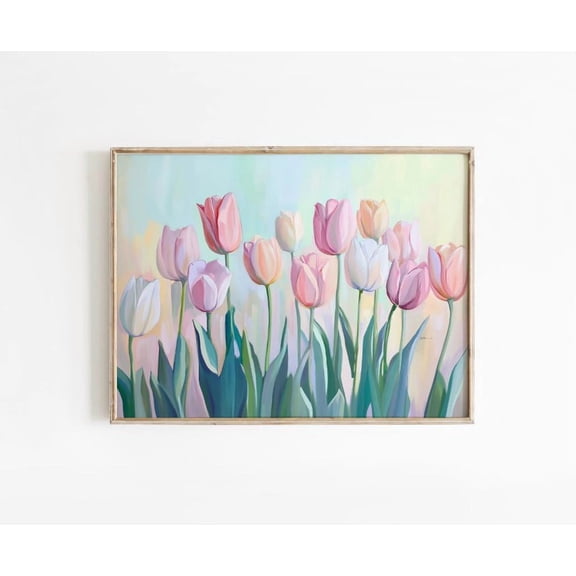 Kna Prints - 1 Pc Poster Spring Tulip Print, Floral Painting Print, Vintage Art, Spring Wall Art, Flower Lover Print, Easter Art, Tulip Springtime, UNFRAMED-12x18