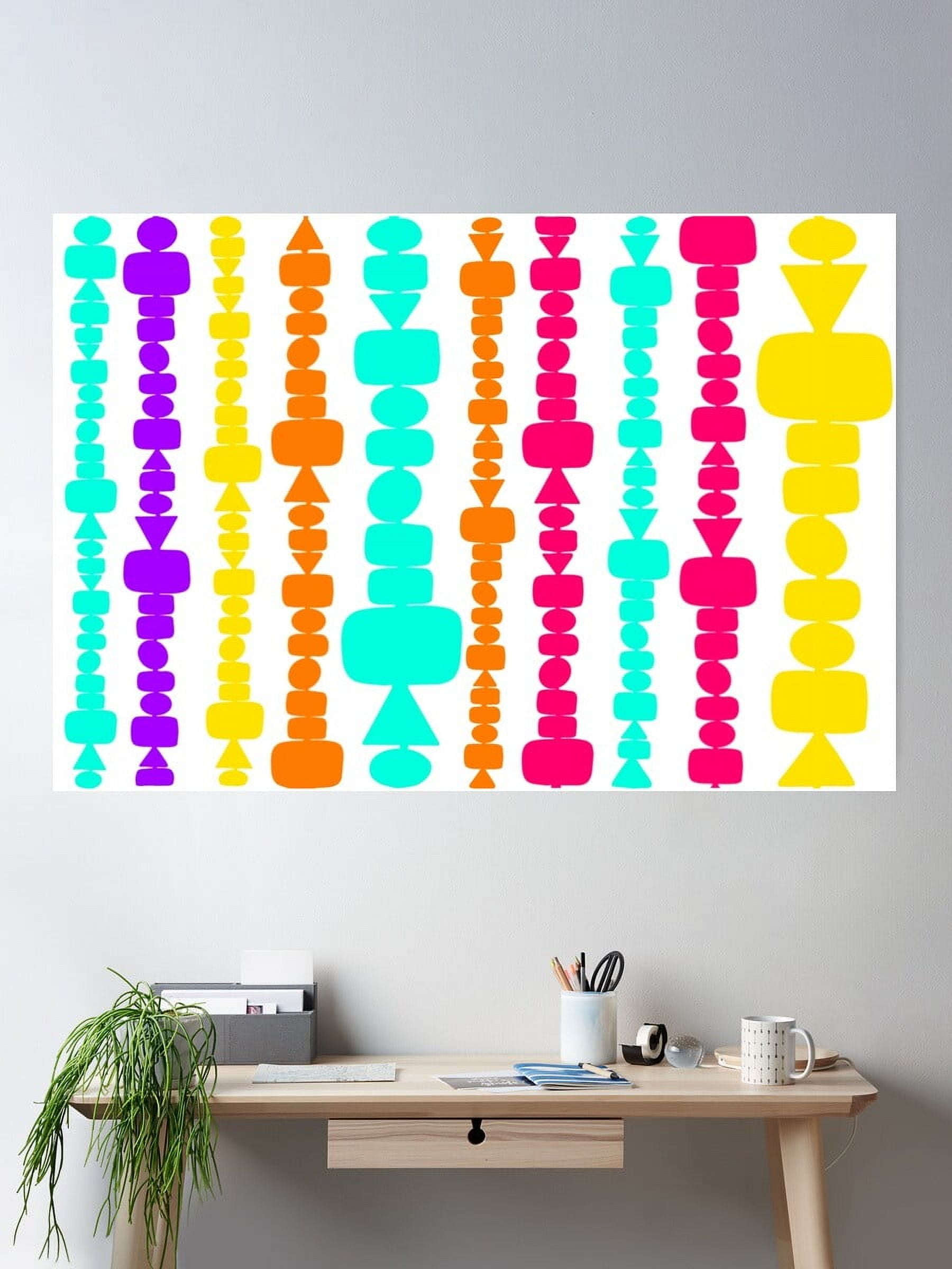 Kna Prints - 1 Pc Poster Summer Pattern Shapes Candies Colors, UNFRAMED ...
