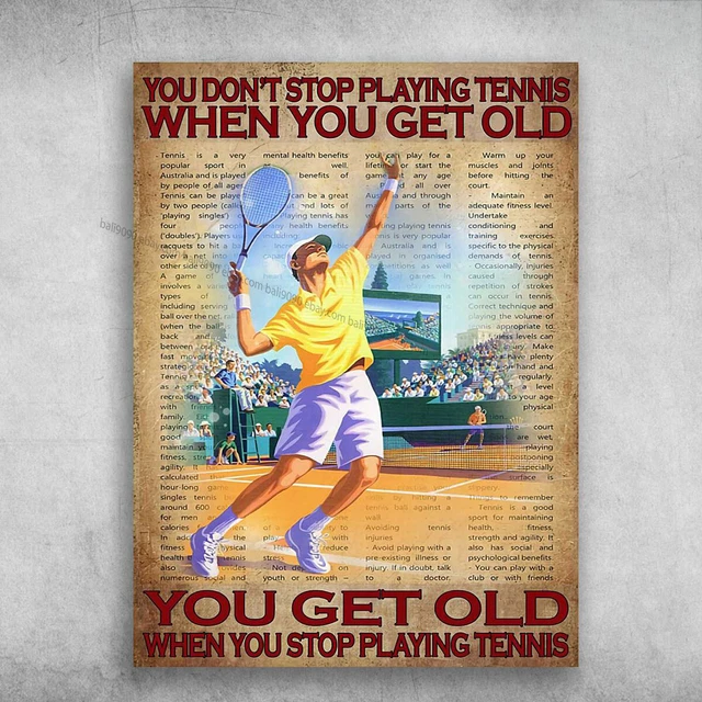 Kna Prints - 1 Pc Poster Tennis Player, Tennis Man - You Don'T Stop ...