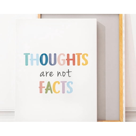 Kna Prints - 1 Pc Poster Thoughts Are Not Facts , Positive Affirmation, Growth Mindset, Classroom Decor, Mental Health, Therapy Office Decor, UNFRAMED-24x36