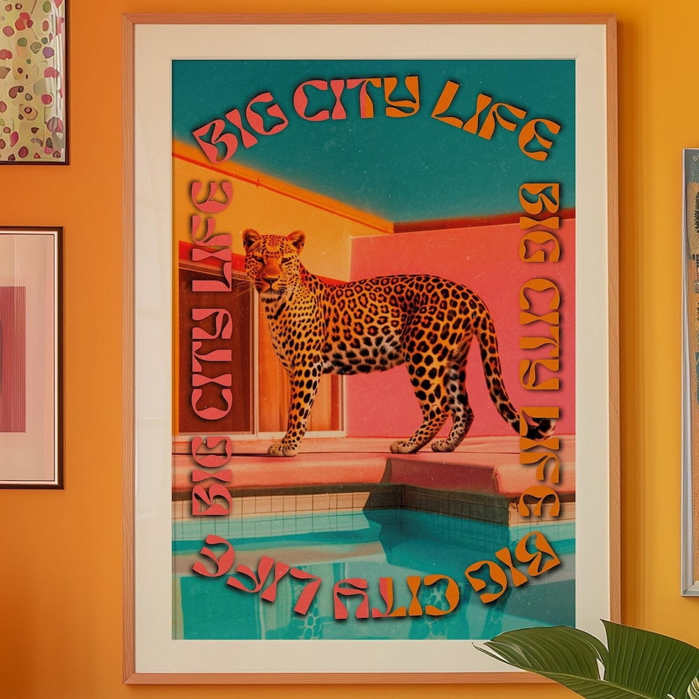 Kna Prints - 1 Pc Poster Tiger Poster, Pink Wall Art, Psychedelic Art ...