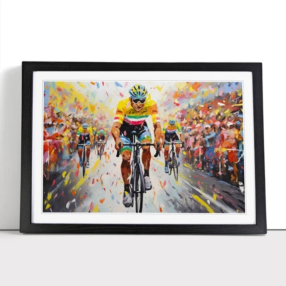 Kna Prints - 1 Pc Poster Tour De France Cycling Palette Knife Wall Art Poster Picture, UNFRAMED-24x36