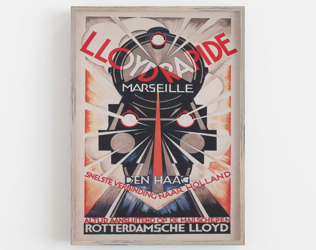 Kna Prints - 1 Pc Poster Train Wall Art, Art Deco Decor, Vintage Wall ...