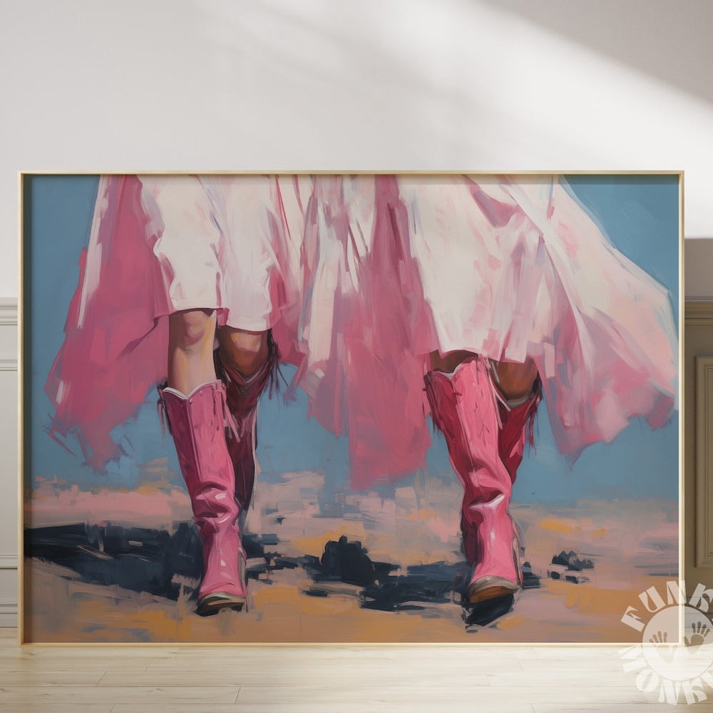 KYHLHS "Howdy And Aloha" Canvas Wall Art | Coastal Cowgirl & Surfer Girl Print | Preppy Beach Poster For Bedroom