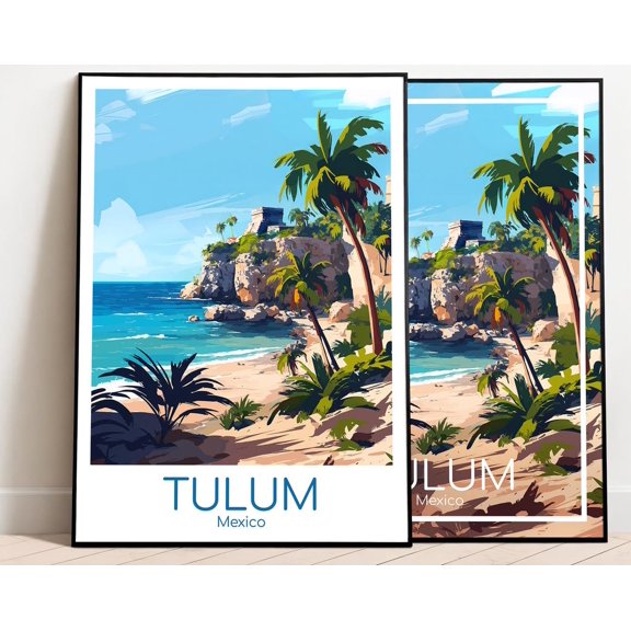 Kna Prints - 1 Pc Poster Tulum Travel Tulum Wall Art Mexico Vintage Tulum Travel Gift Tulum Print Travel Print, UNFRAMED-8x12
