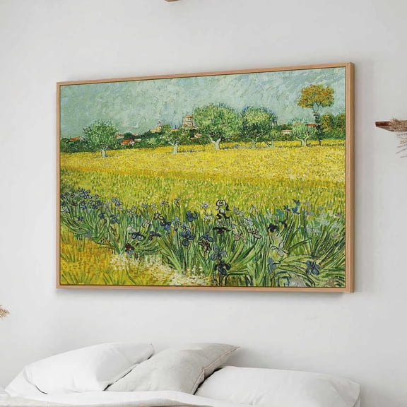 Kna Prints - 1 Pc Poster Vincent Van Gogh Print Flower Fields Arles , Vintage Nature Landscape, Wedding Gift, Large Wall Art Giclee #2476 , UNFRAMED-8x12