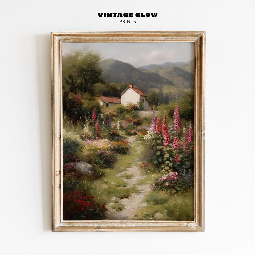 Kna Prints - 1 Pc Poster Vintage Cottage Garden Path Print | Romantic ...