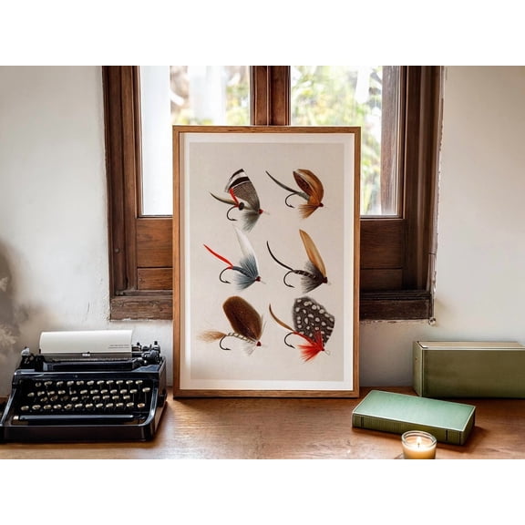 Kna Prints - 1 Pc Poster Vintage Fly Fishing Retro Fishing Print Vintage Travel Outdoor Sports Decor Bass Fly Fishing Wall Art Gift For Dad Gift, UNFRAMED-8x12