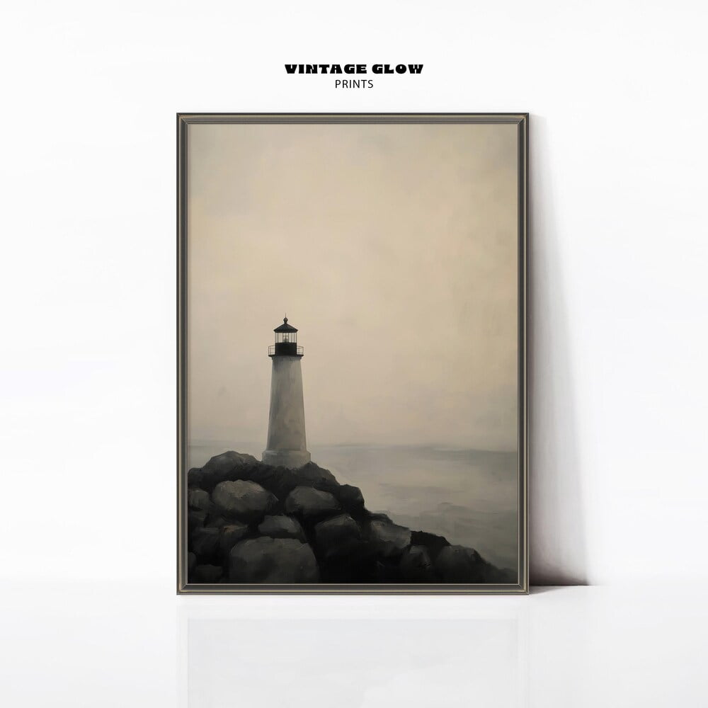 Kna Prints - 1 Pc Poster Vintage Lighthouse Printable Art | 19Th ...