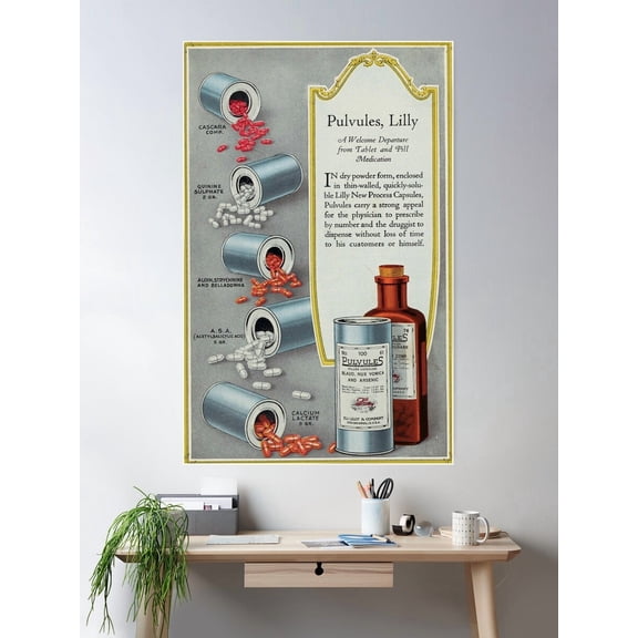 Kna Prints - 1 Pc Poster Vintage Pharmaceutical Advertisement, UNFRAMED-16x24