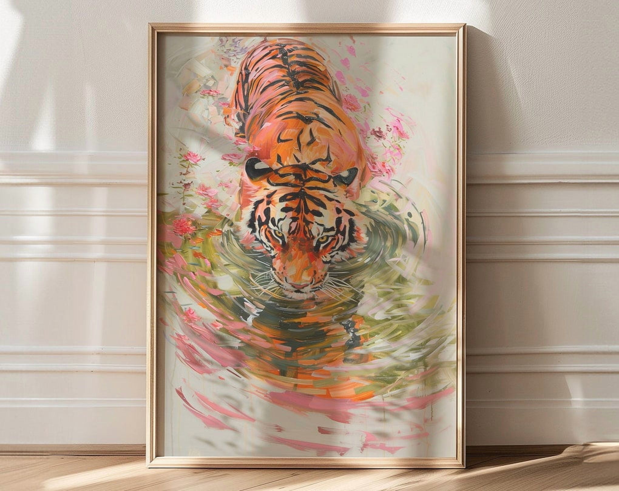 Kna Prints - 1 Pc Poster Wall Art, Tiger Art Print, Maximalist Wall Decor, Living Room Art ...