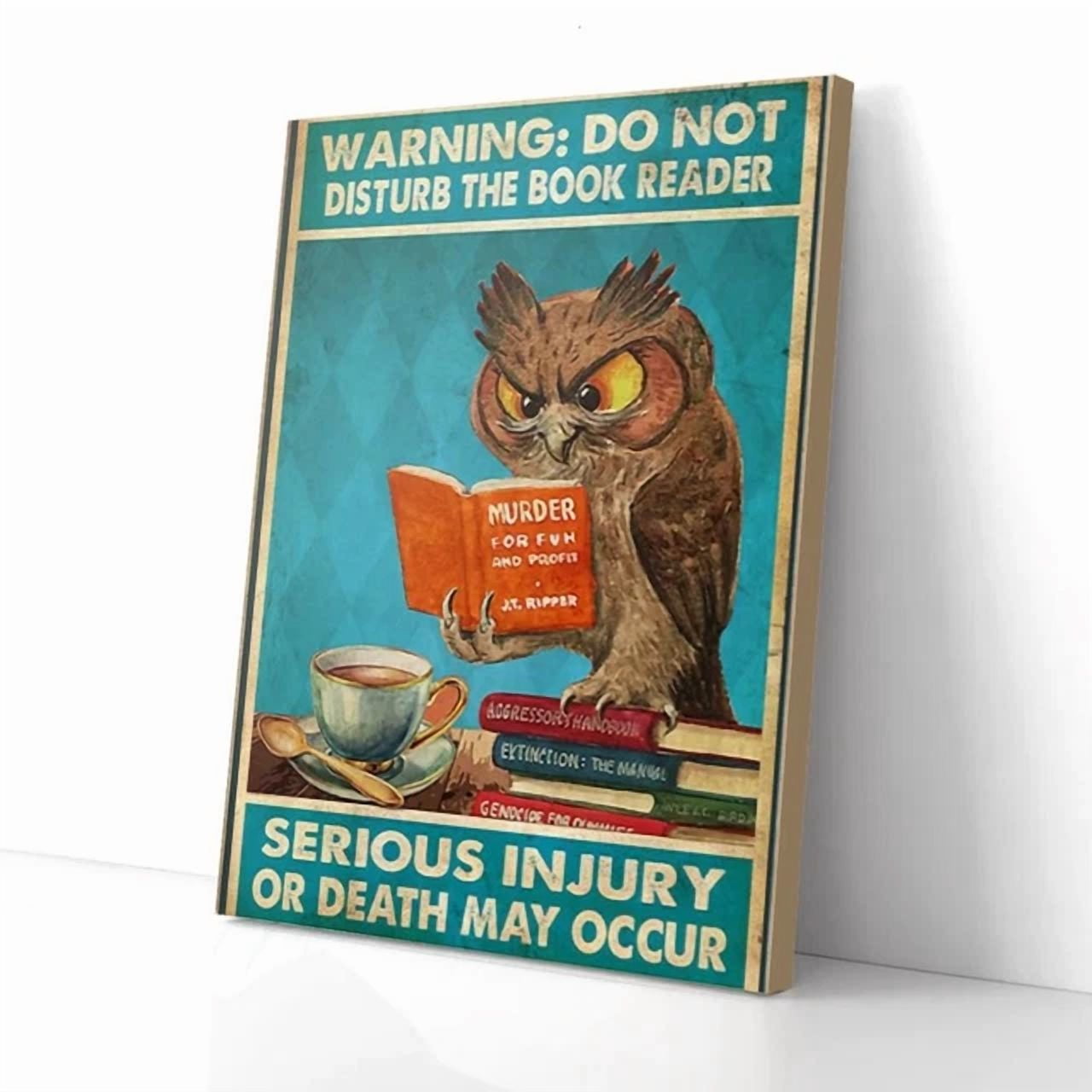 Kna Prints - 1 Pc Poster Warning Do Not Disturb The Book Reader Owl ...