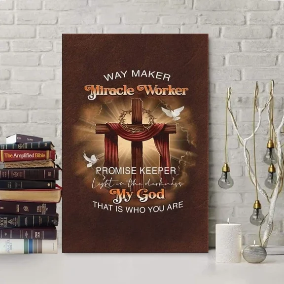 Kna Prints - 1 Pc Poster Way Maker, Miracle Worker, Promise Keeper Poster, Wall Art, UNFRAMED-8x12