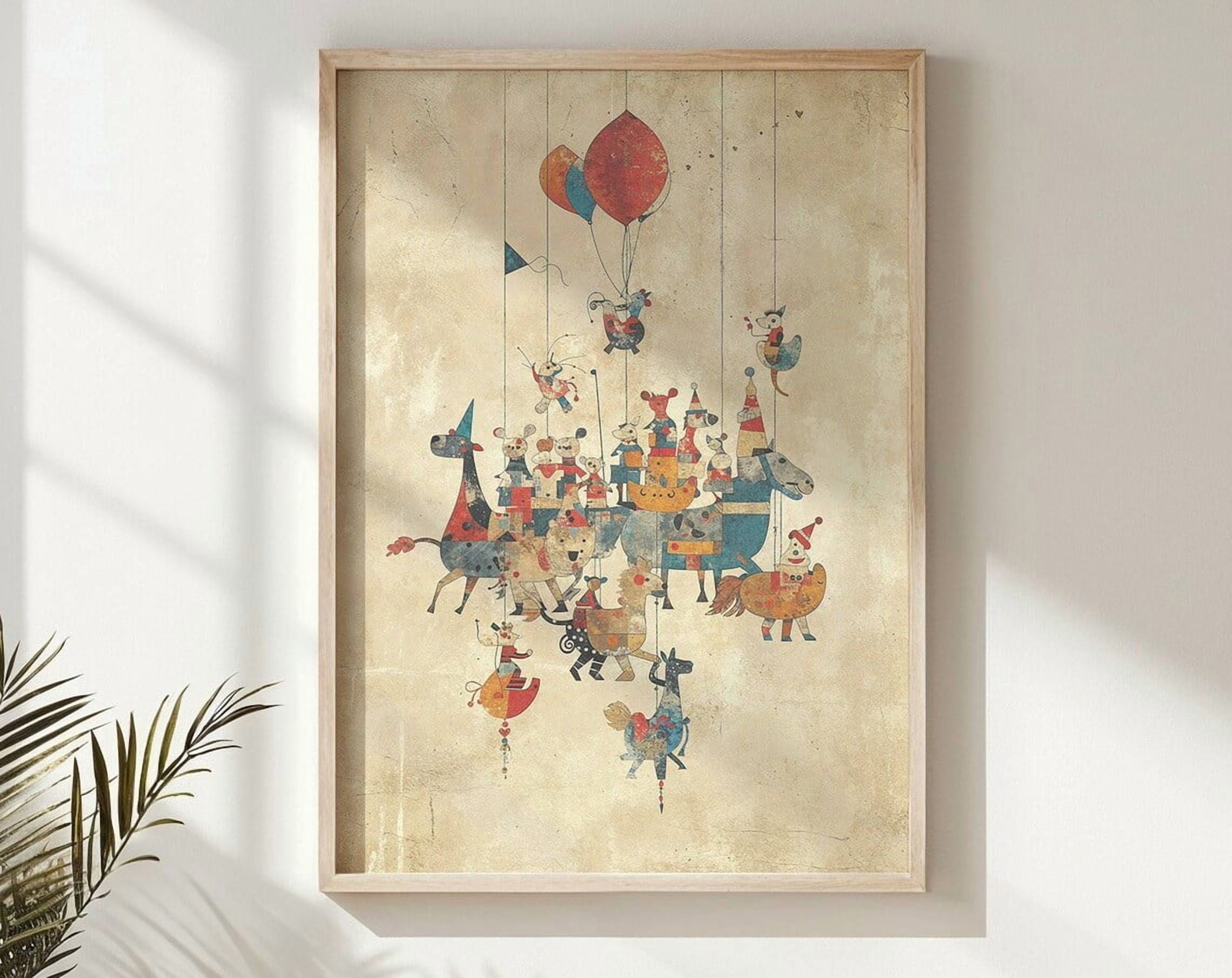 Kna Prints - 1 Pc Poster Whimsical Animal Parade Nursery Wall Art ...