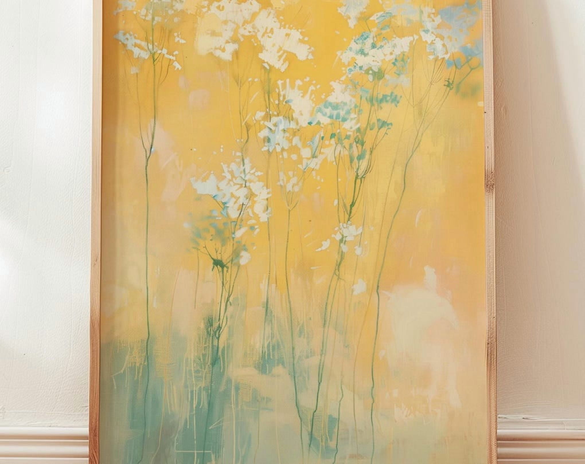 Kna Prints - 1 Pc Poster Yellow Abstract Wall Artmodern Botanical Print ...