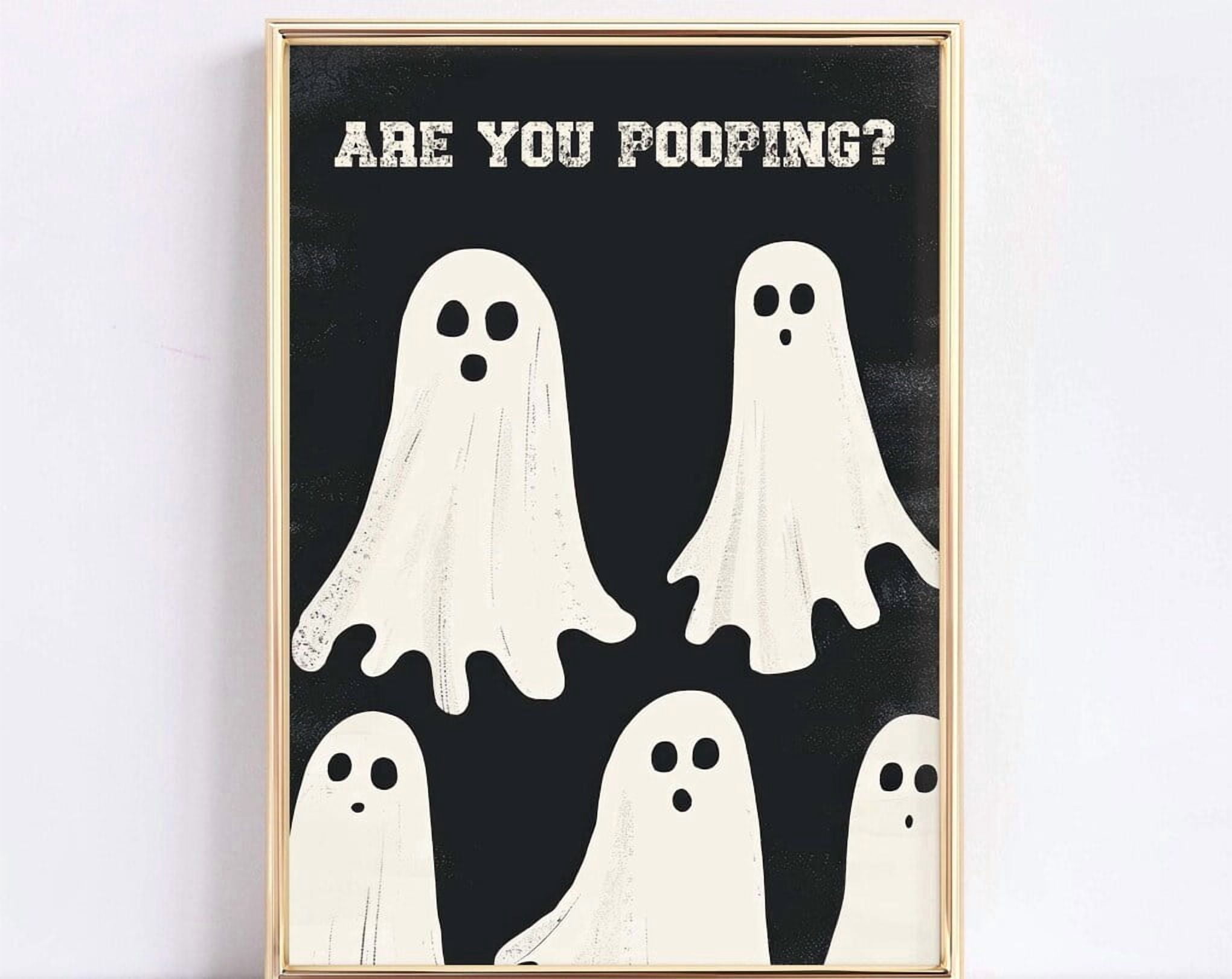 Kna Prints - 1 Pc Poster Are You Pooping Fny Bathroom Ghost Painting ...