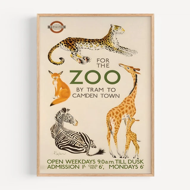 Posters By Rojan Kna Prints - 1 Pcs Poster 1935 For The Zoo By Tram To Camden Town ...