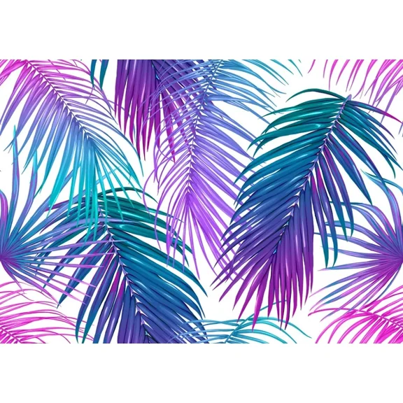 Kna Prints - 1 Pcs Poster Ombre Palm Leaves Poster Tropical Purple Blue Poster Gift #16975, UNFRAMED-24x36